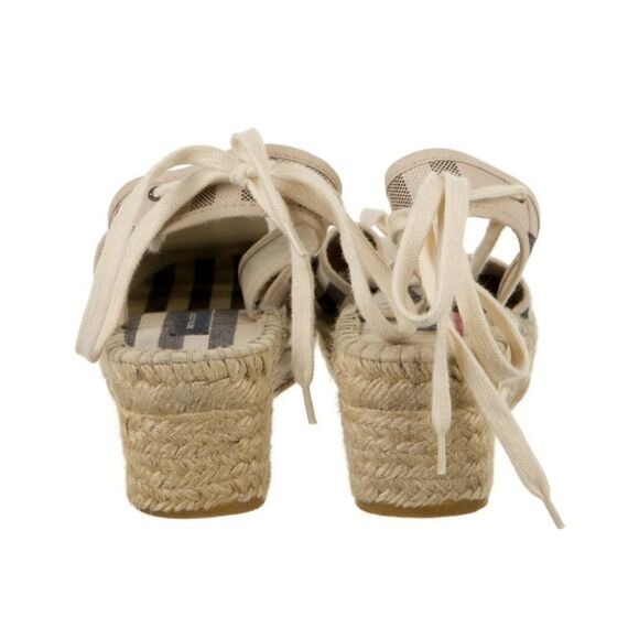 BURBERRYCanvas Plaid Print Espadrilles - Picture 2 of 8